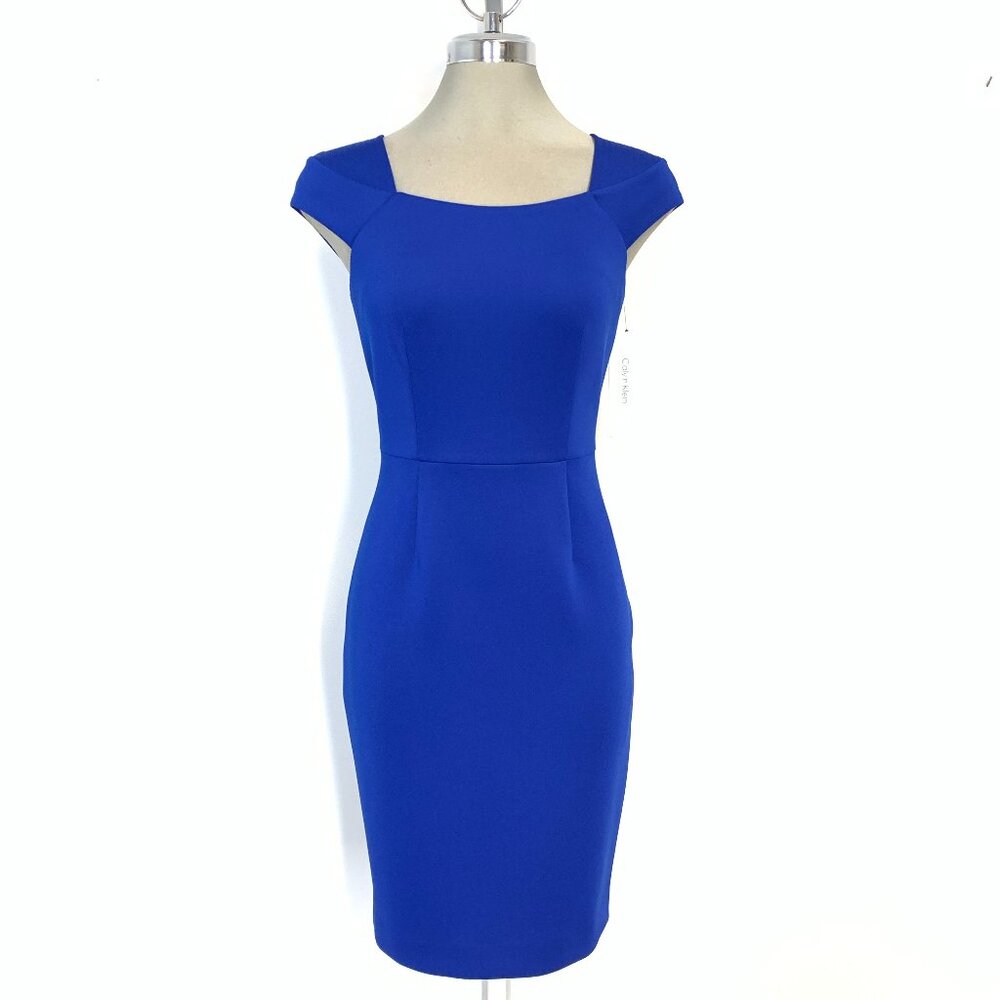 Gorgeous New CALVIN KLEIN Sheath Dress Regatta Blue